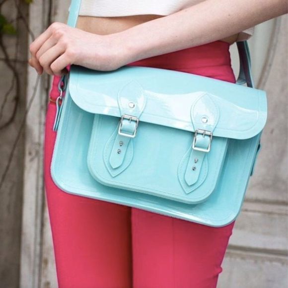Melissa x The Cambridge Satchel Company Bag Classic Vegan Light Blue 100% Melfle - Picture 1 of 15